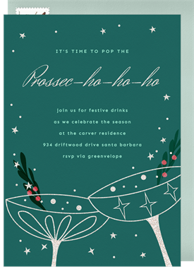 'Prosecc-ho-ho' Christmas Party Invitation