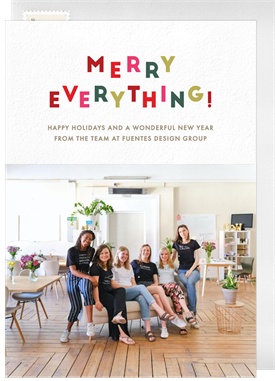 'Bouncy Merry Everything' Business Holiday Greetings Card