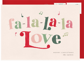 'Fa La La Love' Christmas Greetings Card