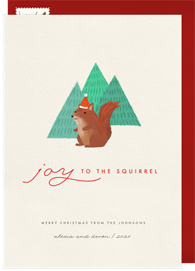 'Joy To The Squirrel' Holiday Greetings Card
