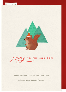 'Joy To The Squirrel' Christmas Greetings Card