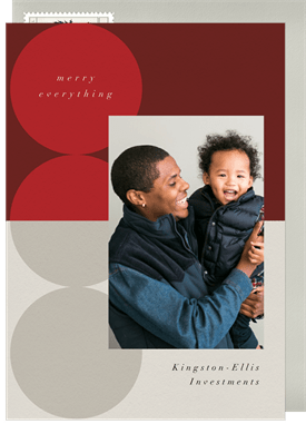 'Modern Circles' Business Holiday Greetings Card