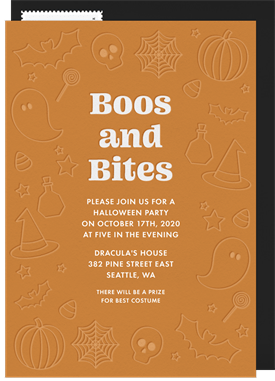 'Boos and Bites' Halloween Invitation