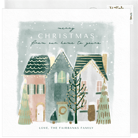 'Festive Row House' Christmas Greetings Card