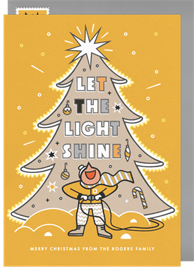 'Let The Light Shine' Christmas Greetings Card