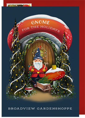 'Gnome Home' Business Holiday Greetings Card