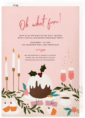 'Festive Dinner Party' Holiday Party Invitation
