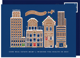 'Gingerbread City' Business Holiday Greetings Card