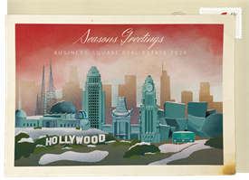 'Los Angeles' Business Holiday Greetings Card