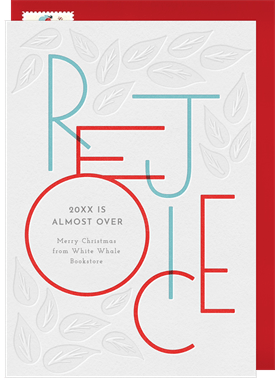 'Letterpress Rejoice' Business Holiday Greetings Card
