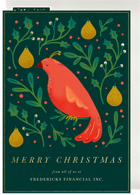 'Festive Partridge' Holiday Greetings Card
