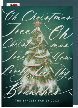 'Painterly Christmas Tree' Holiday Greetings Card