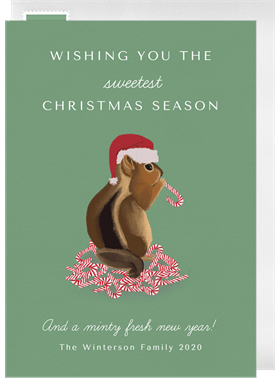 'Minty Fresh' Christmas Greetings Card