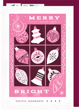 'Festive Ornaments' Business Holiday Greetings Card