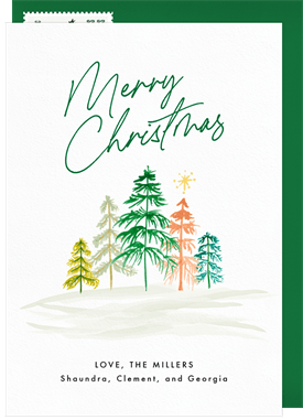 'Colorful Firs' Holiday Greetings Card
