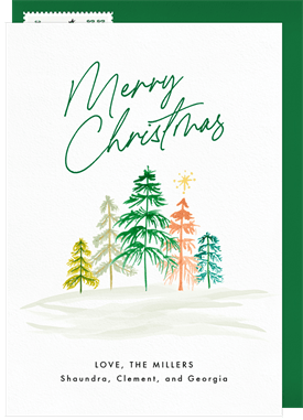 'Colorful Firs' Christmas Greetings Card