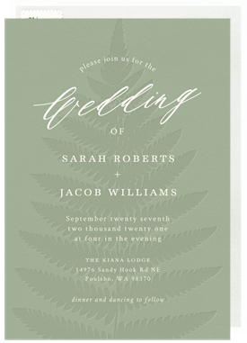 'Delicate Fern' Wedding Invitation