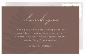 'Delicate Fern' Wedding Thank You Note