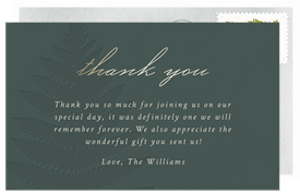 'Delicate Fern' Wedding Thank You Note