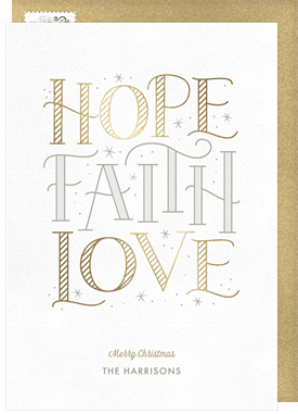 'Hope Faith Love' Christmas Greetings Card