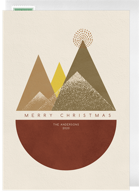 'Geometric Mountains' Holiday Greetings Card