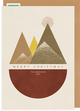 'Geometric Mountains' Christmas Greetings Card