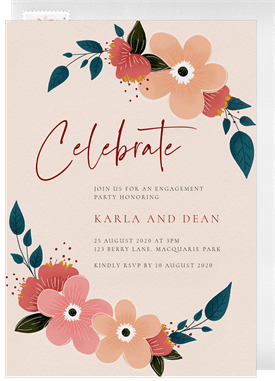 'Floral Garland' Party Invitation
