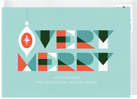 'Retro Very Merry' Business Holiday Greetings Card