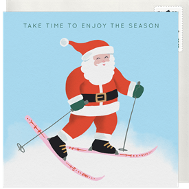 'Santa On Skis' Holiday Greetings Card