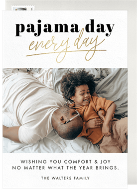 'Pajama Day Every Day' Holiday Greetings Card