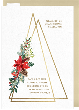 'Triangle Duo' Christmas Party Invitation