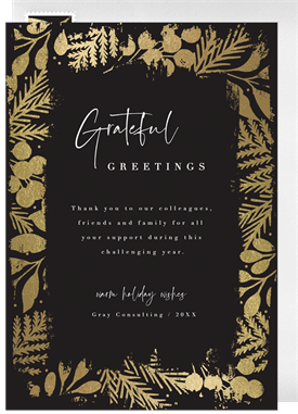 'Grateful Greetings' Business Holiday Greetings Card
