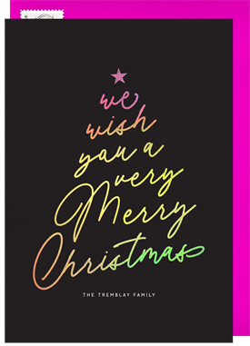 'Neon Tree' Christmas Greetings Card