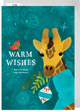 'Festive Giraffe' Holiday Greetings Card