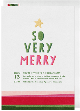 'Merry Tissue Tree' Business Holiday Party Invitation