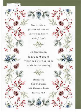 'Yuletide Border' Christmas Party Invitation