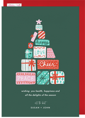 'Gift Box Tree' Holiday Greetings Card