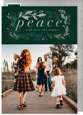 'Peace And Pine' Christmas Greetings Card