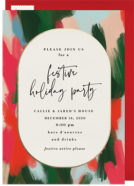 'Colorful Strokes' Holiday Party Invitation