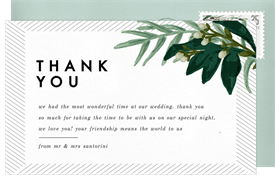 'Foliage Corner Frame' Wedding Thank You Note