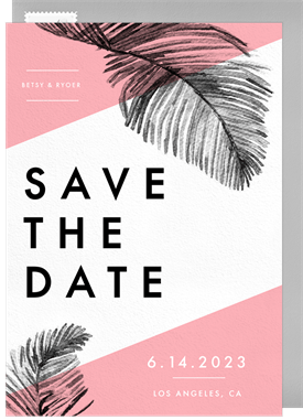 'Sketched Palms' Wedding Save the Date