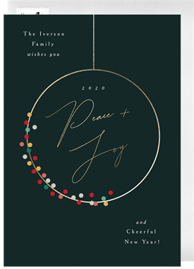 'Gold Circle Wreath' Holiday Greetings Card