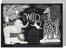 'Wild Zoo' Kids Birthday Invitation