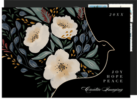 'Floral Dove' Holiday Greetings Card