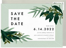 'Foliage Corner Frame' Wedding Save the Date