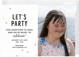 'Gold Stars' Party Invitation