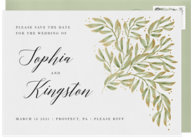 'Gilded Foliage' Wedding Save the Date