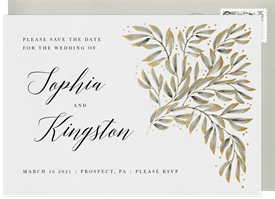 'Gilded Foliage' Wedding Save the Date