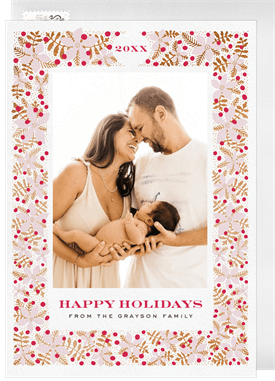 'Festive Wintry Frame' Holiday Greetings Card