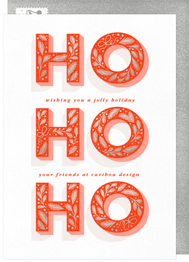 'Classic Ho Ho Ho' Business Holiday Greetings Card